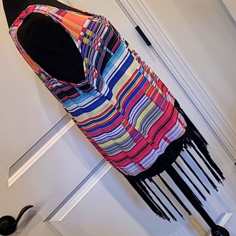 Unique Spectrum Colorful Fringe Bottom Top - Picture 3 of 10